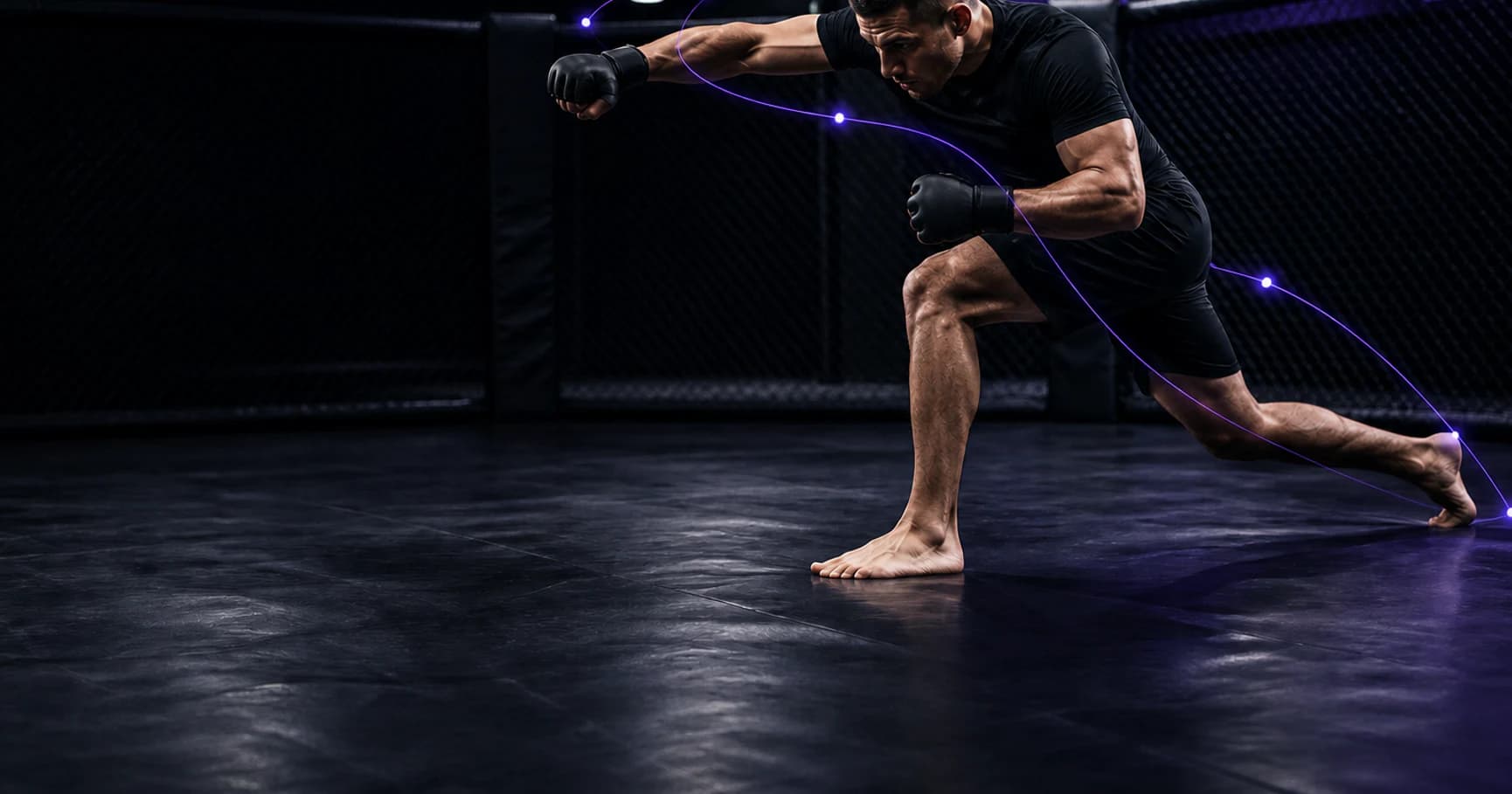 Athlete reviewing training video with MMA AI