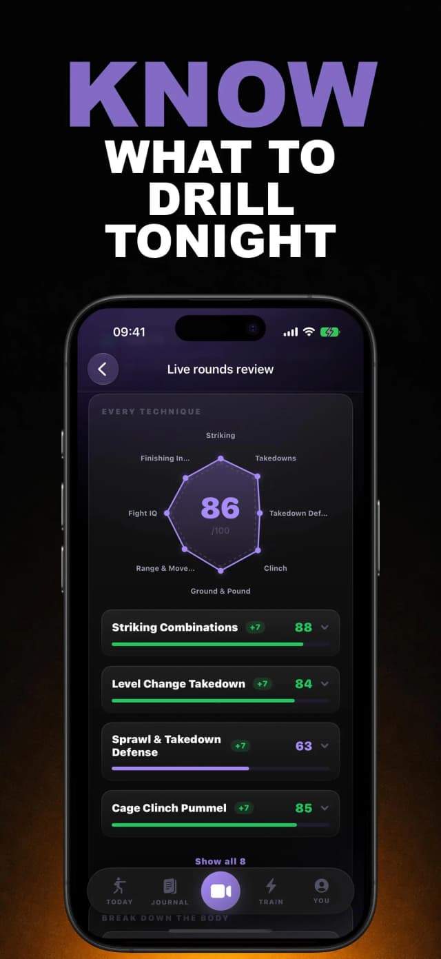 MMA AI app screen 2